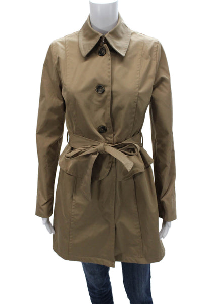 Plenty by Tracy Reese Womens Beige Trench Coat Button Long Sleeve Size S