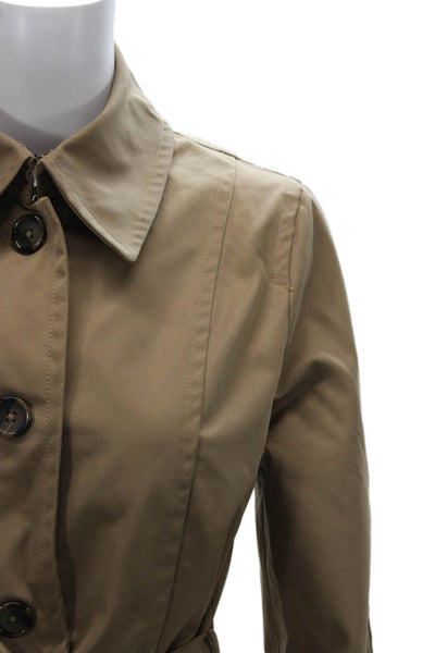 Plenty by Tracy Reese Womens Beige Trench Coat Button Long Sleeve Size S