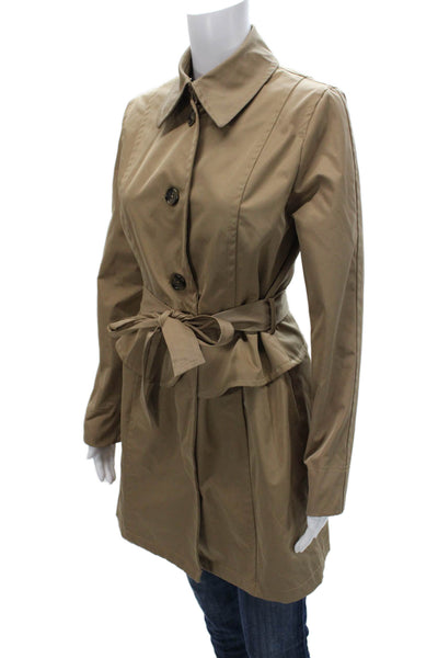 Plenty by Tracy Reese Womens Beige Trench Coat Button Long Sleeve Size S