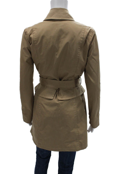 Plenty by Tracy Reese Womens Beige Trench Coat Button Long Sleeve Size S