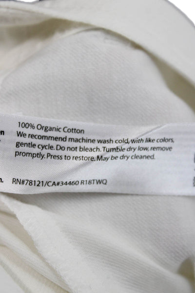 Eileen Fisher Women White Cropped Organic Cotton Pants Size 16