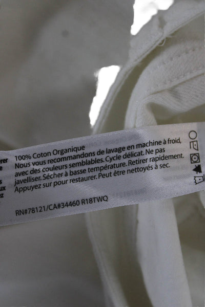 Eileen Fisher Women White Cropped Organic Cotton Pants Size 16