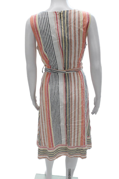 Karl Lagerfeld Women Multicolor A-Line V-Neck Sleeveless Rayon Dress Size 10