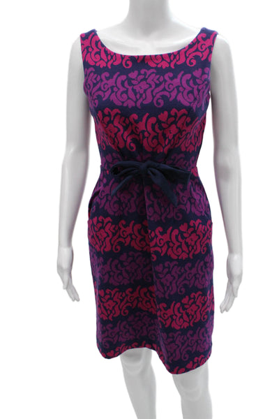 Lilly Pulitzer Women Sleeveless Sheath Dress Multicolor Boat Neck Size S