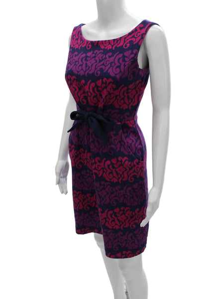 Lilly Pulitzer Women Sleeveless Sheath Dress Multicolor Boat Neck Size S