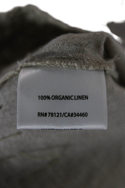 Eileen Fisher Women Tank Dress Beige Linen V Neck Short Size 8