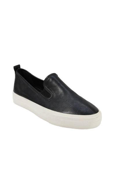 Calvin Klein Womens Faux Leather Casual Shoes Black Size 10