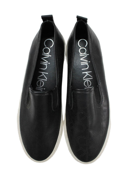 Calvin Klein Womens Faux Leather Casual Shoes Black Size 10