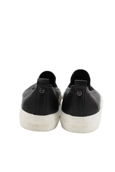 Calvin Klein Womens Faux Leather Casual Shoes Black Size 10