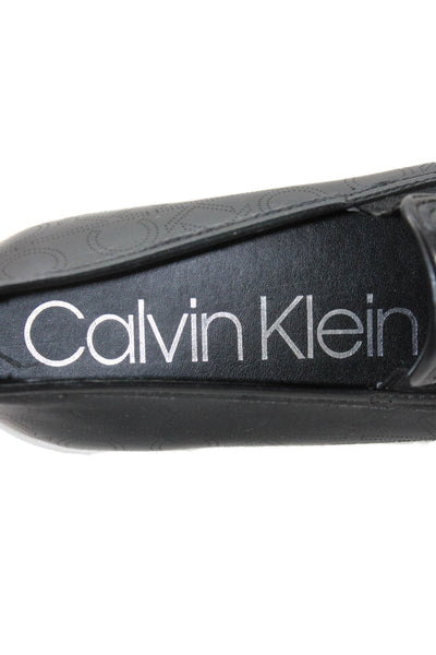 Calvin Klein Womens Faux Leather Casual Shoes Black Size 10