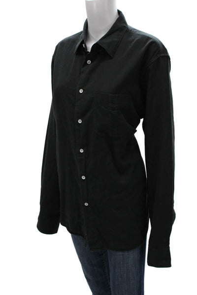 Rag & Bone Mens Button Down Black Cotton Collared Long Sleeve Size L