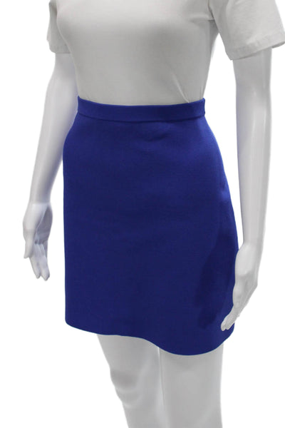 Theory Womens Blue Viscose Straight Pencil Short Skirt Size M