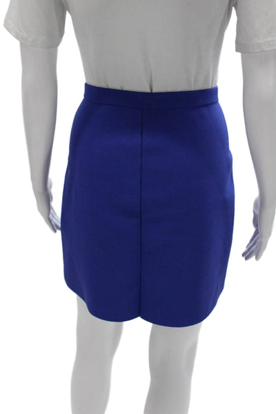 Theory Womens Blue Viscose Straight Pencil Short Skirt Size M