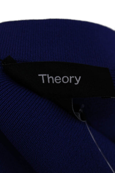Theory Womens Blue Viscose Straight Pencil Short Skirt Size M