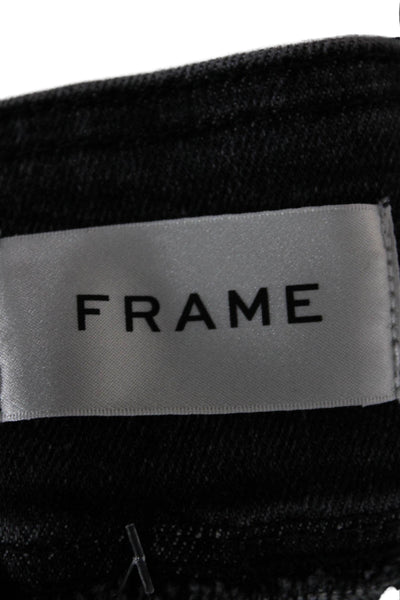 Frame Womens Skinny Jeans Black Cotton Size 1