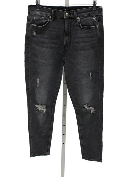 7 For All Mankind Womens Skinny Jeans Gray Cotton Size 29
