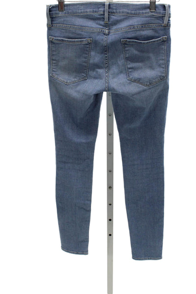 Frame Women Blue Skinny Jeans Cotton Blend Button Fly Size 27