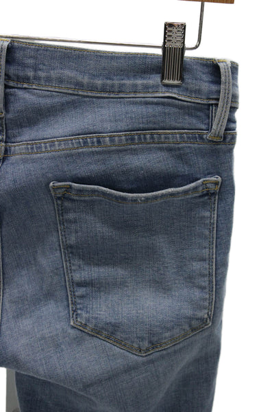 Frame Women Blue Skinny Jeans Cotton Blend Button Fly Size 27