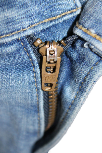 Frame Women Blue Skinny Jeans Cotton Blend Button Fly Size 27