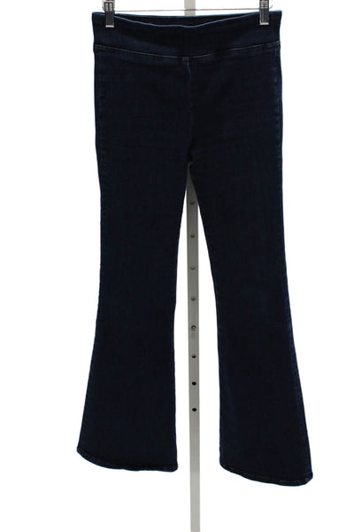 Frame Women Flared Jeans Blue Mid Rise Pull On Cotton Blend Size 1