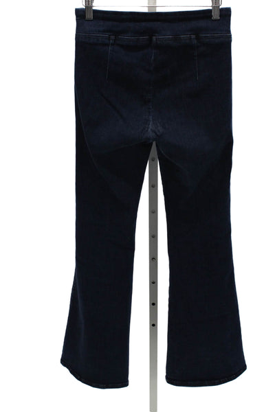 Frame Women Flared Jeans Blue Mid Rise Pull On Cotton Blend Size 1