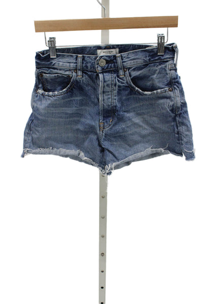 Moussy Women Cut-Off Blue Cotton Shorts Size 25
