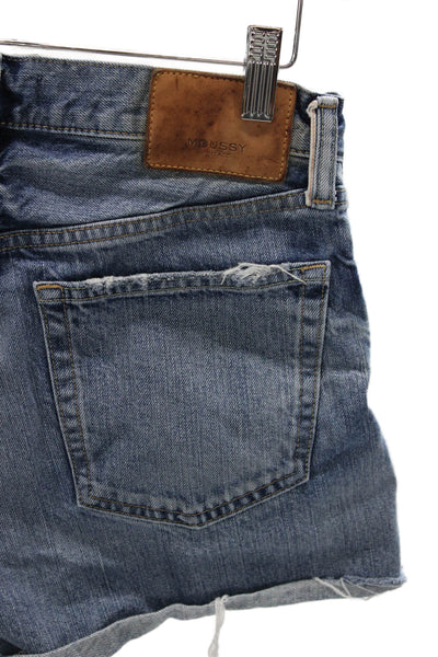 Moussy Women Cut-Off Blue Cotton Shorts Size 25