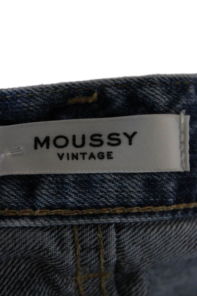 Moussy Women Cut-Off Blue Cotton Shorts Size 25