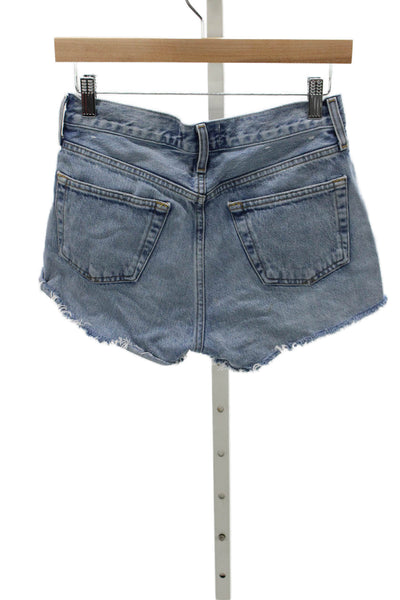 Agolde Womens Cut-Off Denim Shorts Blue 100% Regenerative Cotton Size 24
