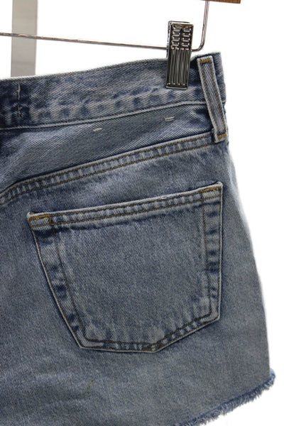 Agolde Womens Cut-Off Denim Shorts Blue 100% Regenerative Cotton Size 24