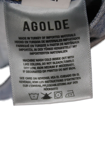 Agolde Womens Cut-Off Denim Shorts Blue 100% Regenerative Cotton Size 24