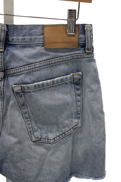 Citizens of Humanity Womens Cut-Off Shorts Blue Organic Cotton Size 24