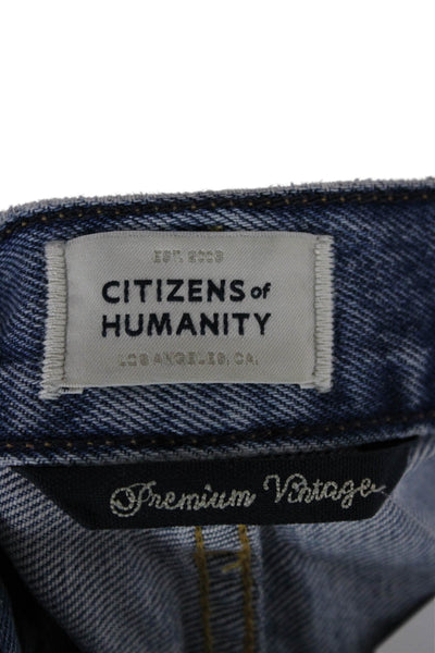 Citizens of Humanity Womens Cut-Off Shorts Blue Organic Cotton Size 24