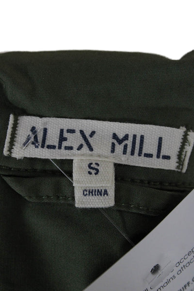 Alex Mill Womens Green Collared Short Sleeve Jumpsuit Button Size S