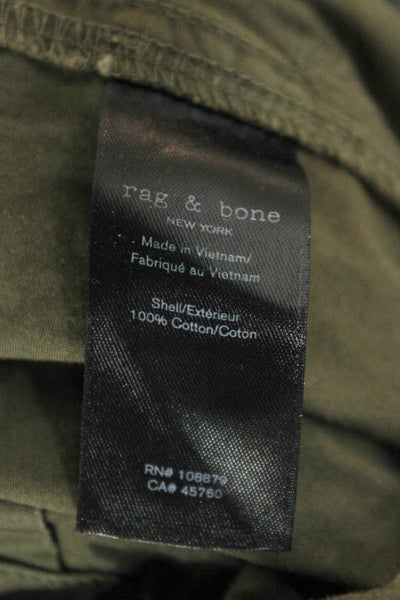 Rag & Bone Womens Cargo Pants Green Cotton Inseam 28 Size 00
