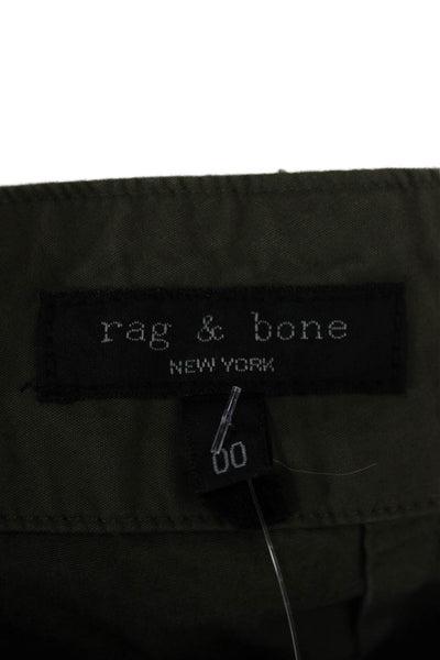 Rag & Bone Womens Cargo Pants Green Cotton Inseam 28 Size 00
