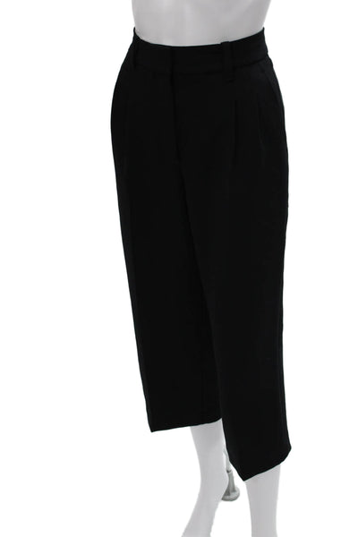 Wilfred Womens Cropped Pants Black Polyester Button Solid Size 2