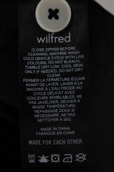 Wilfred Womens Cropped Pants Black Polyester Button Solid Size 2