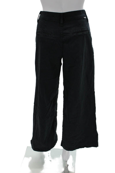 Mother Women Cropped Pants Black Cotton Button Size 25