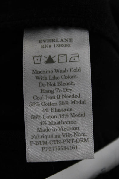 Everlane Womens Cropped Black Cotton Pants Pull On Size 2XS