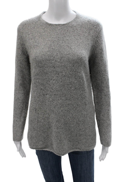 Vince Womens Cashmere Pullover Sweater Crew Neck Long Sleeve Gray Petite Size S