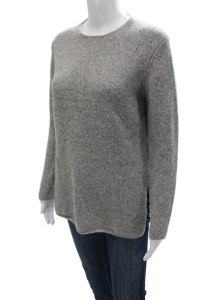 Vince Womens Cashmere Pullover Sweater Crew Neck Long Sleeve Gray Petite Size S
