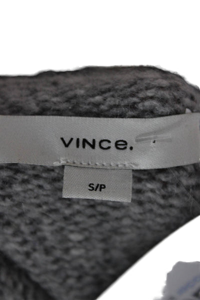Vince Womens Cashmere Pullover Sweater Crew Neck Long Sleeve Gray Petite Size S