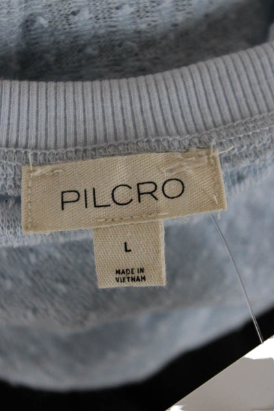 Pilcro Anthropologie Women Basic Scoop Neck Blue T-Shirt 3/4 Sleeve Size L