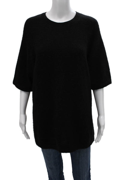 & Other Stories Womens Pullover Crew Neck 3/4 Sleeve Alpaca Black Size XS
