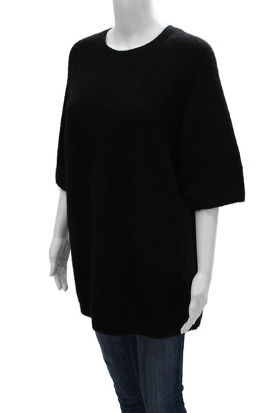 & Other Stories Womens Pullover Crew Neck 3/4 Sleeve Alpaca Black Size XS