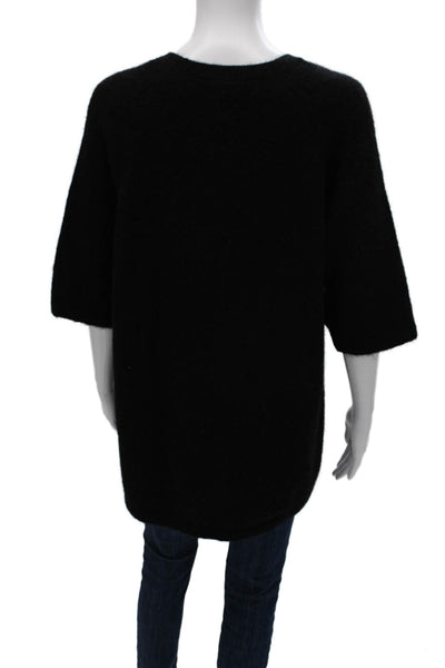 & Other Stories Womens Pullover Crew Neck 3/4 Sleeve Alpaca Black Size XS