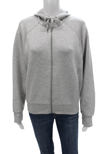 Spanx Women Full Zip Hoodie Gray Modal Long Sleeve Size M
