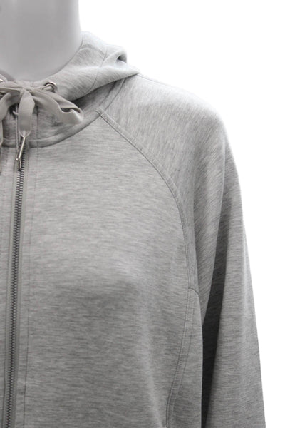 Spanx Women Full Zip Hoodie Gray Modal Long Sleeve Size M