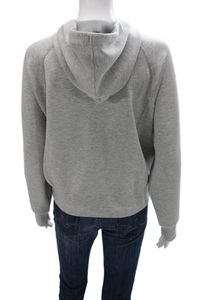 Spanx Women Full Zip Hoodie Gray Modal Long Sleeve Size M